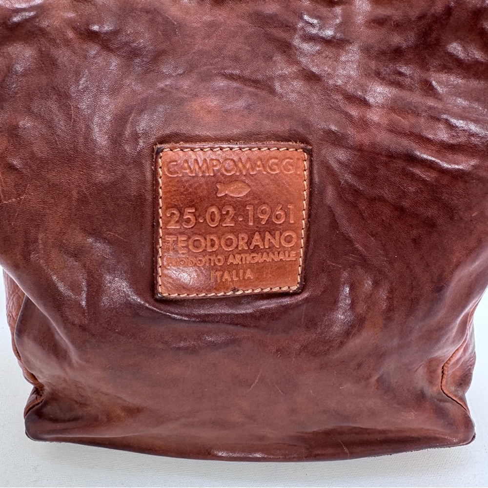 Campomaggi Italian Leather Messenger Crossbody Bag Distressed Made in Italy - Picture 12 of 16